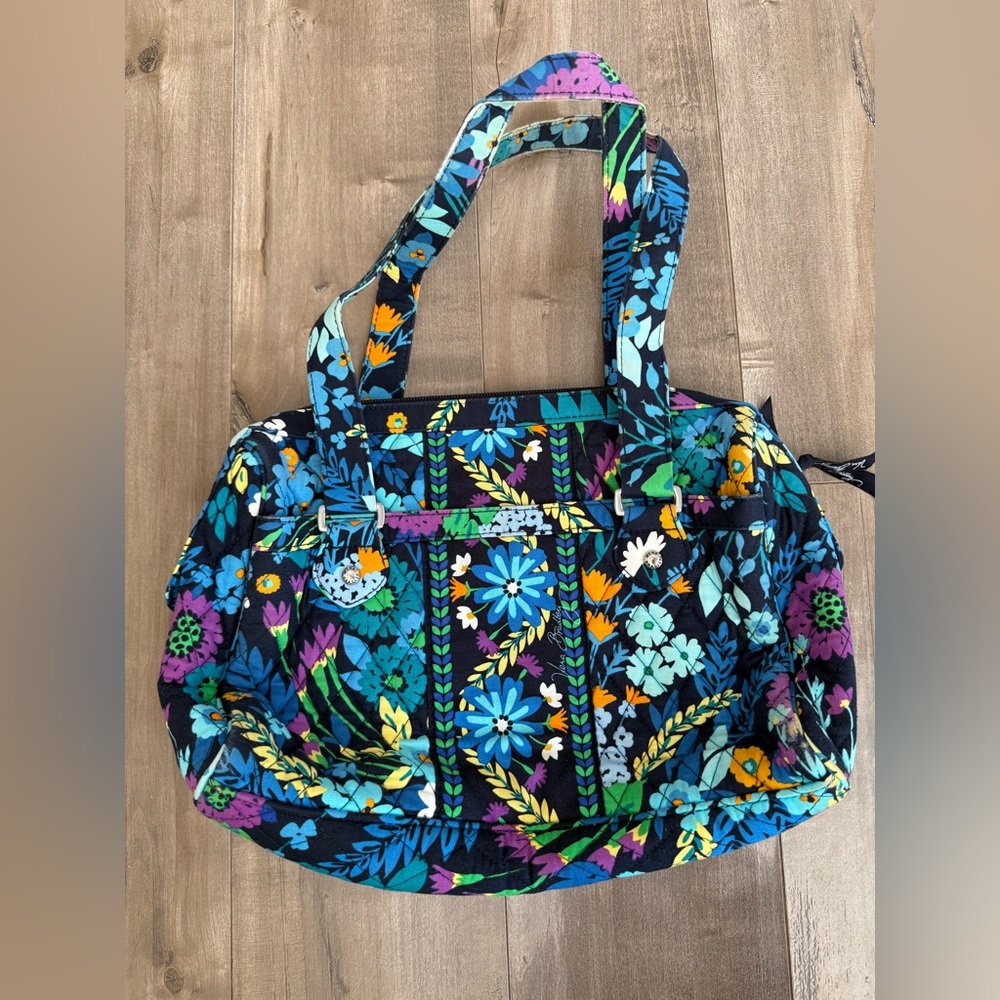 Vera Bradley Midnight Garden Medium Shoulder Bag Floral Colorful Quilted Read - Picture 1 of 13